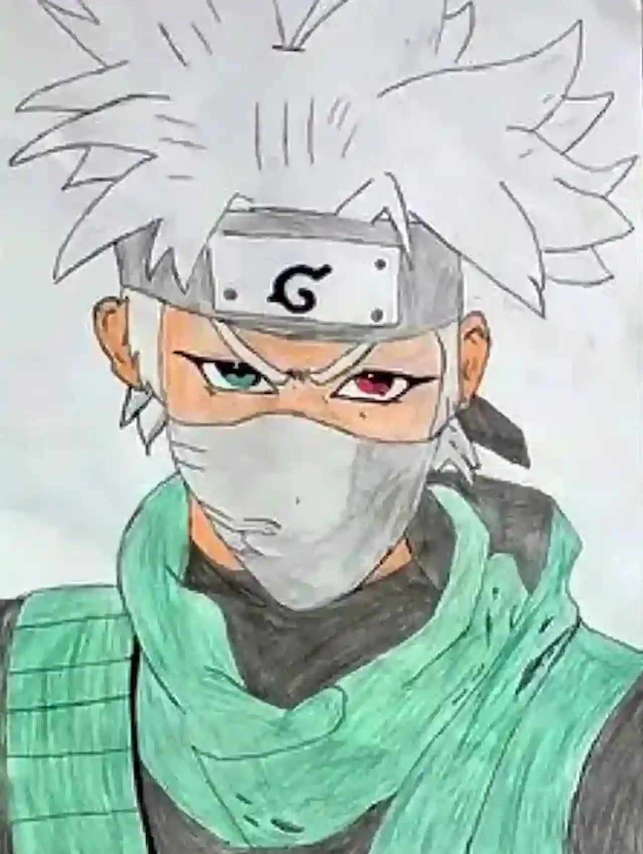 Desenho do personagem Kakashi de Naruto