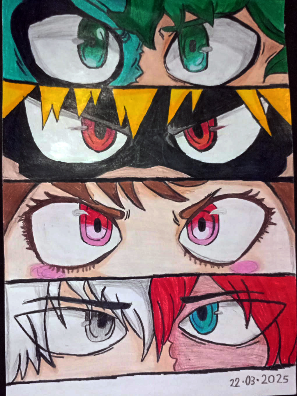 Desenho de aluno de personagem feminina com cabelo curto e estilo anime