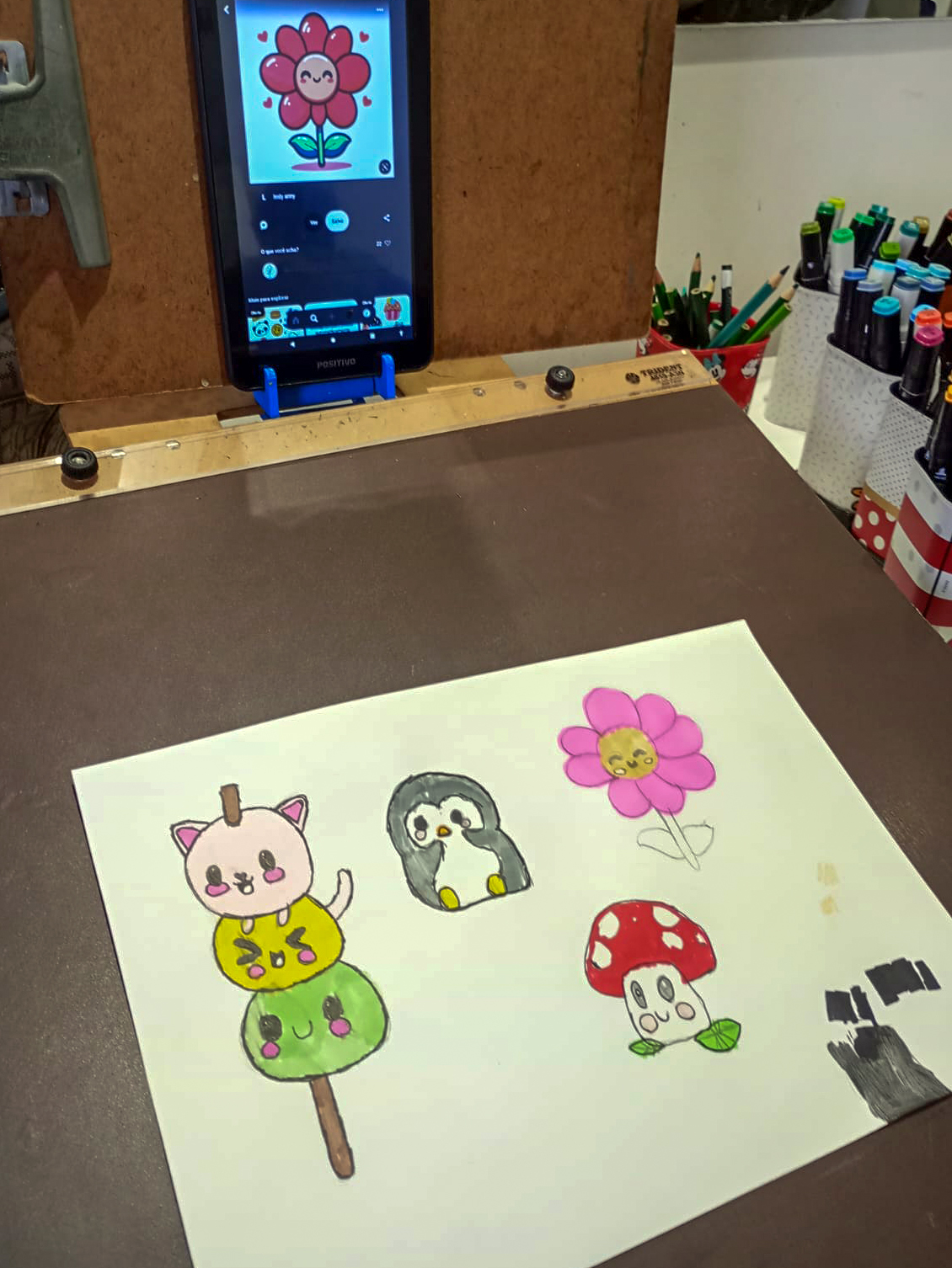 Desenho de flor em estilo cartoon