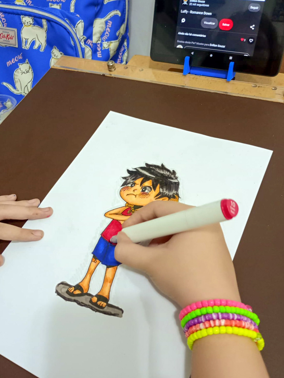 Desenho de Luffy de One Piece em estilo anime