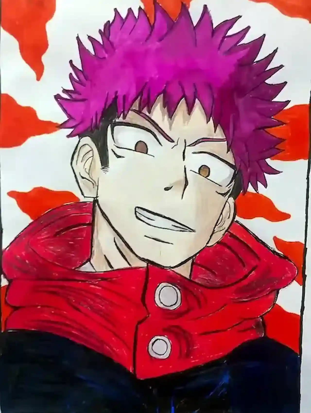 Desenho do personagem Itadori de Jujutsu Kaisen